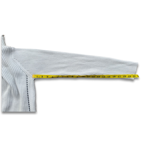 Small Guess Jeans Zip Up Neck Pullover Sweater Light Sky Blue 100% Cotton - Picture 6 of 11